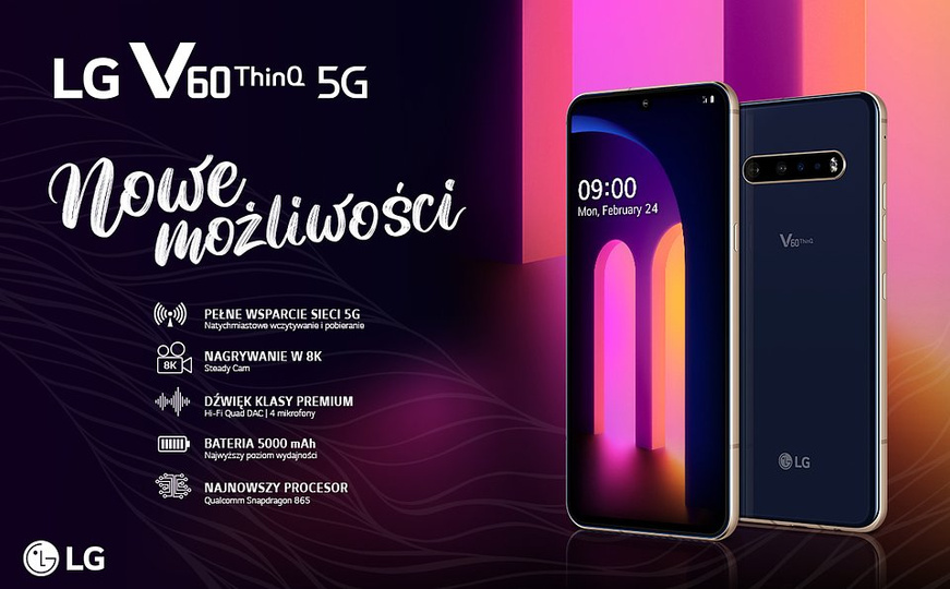 Smartfon LG V60 ThinQ 5G (KM-V600EA) 8/256GB